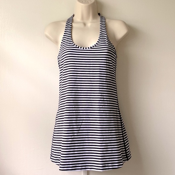 lululemon athletica Tops - Lululeman Cool Racerback classic Stripe Black/White Top
